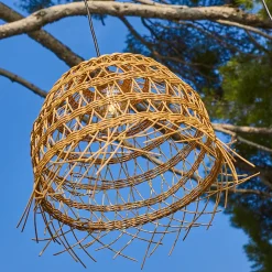 2 Abat jour poly rotin seul HAWAII LONG H40 H50cm