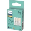 3 ampoules LED capsule IP20 40W G9 470lm Philips