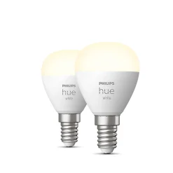 2 ampoules LED connectée Philips Hue IP20 E14 470lm 5,7W blanc chaud