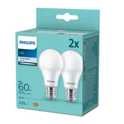 2 ampoules LED E27 806lm blanc froid 60W Philips Lighting