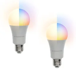 2 Ampoules LED Multicolore Monster Culot A19/E27 12 Possibilités de Couleurs avec Télécommande