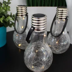 3 ampoules solaires CRACK EDISUN Transparent Verre H22cm