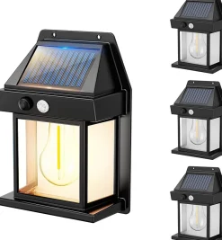 4 Appliques murales solaires SUNFLARE H17cm