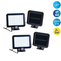 2 appliques murales solaires LED PEPE plastique noir LED integree pour exterieur