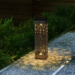 3 Balises solaires à piquer ORGANIC INOX H31cm