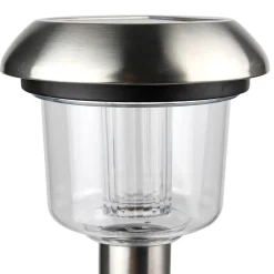 8 balises solaires à piquer RGB IP44 chrome