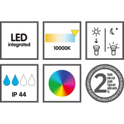 8 balises solaires à piquer RGB IP44 chrome