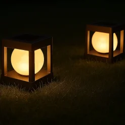 2 Balises Solaires à piquer ou à poser CUBYA H22cm