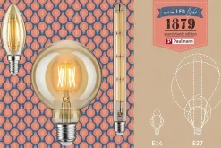 1879 Filament 230 V Ampoules LED Rustika E27 Dim 480lm 6W 1700K gradable Doré