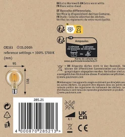 1879 Filament 230 V Globe LED G95 E27 450lm 6W 1700K gradable Doré