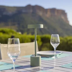 2 Lampe de table sans fil ROBY Vert H30cm