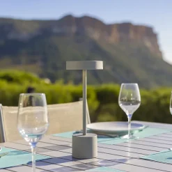 2 Lampe de table sans fil ROBY Gris clair H30cm