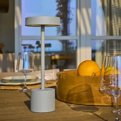 2 Lampe de table sans fil ROBY Gris clair H30cm