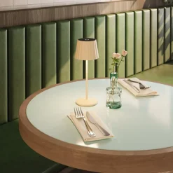 6 Lampes de table ABBY Sable H30cm + base de chargement