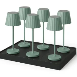 6 Lampes de table ABBY Vert H30cm + base de chargement