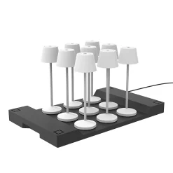9 Lampes de table EMILY Blanc + base de chargement