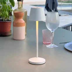 9 Lampes de table EMILY Blanc + base de chargement