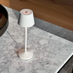 9 Lampes de table EMILY Blanc + base de chargement