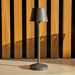 9 Lampes de table EMILY Gris + base de chargement