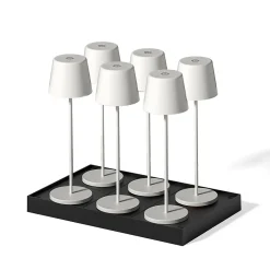 6 Lampes de table KELLY Blanc H38cm + base de chargement