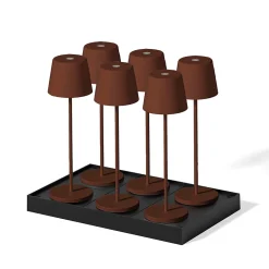6 Lampes de table KELLY Rouille H38cm + base de chargement