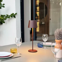 6 Lampes de table KELLY Rouille H38cm + base de chargement