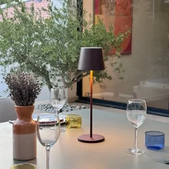 6 Lampes de table KELLY Rouille H38cm + base de chargement
