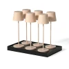 6 Lampes de table KELLY Sable H38cm + base de chargement