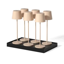 6 Lampes de table KELLY Sable H38cm + base de chargement