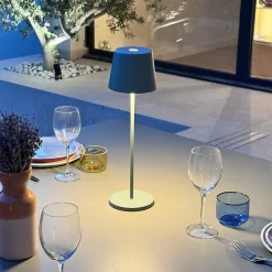 6 Lampes de table KELLY Vert H38cm + base de chargement