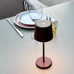 6 Lampes de table MINI KELLY Rouille H22cm + base de chargement
