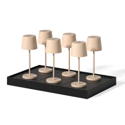 6 Lampes de table MINI KELLY Sable H22cm + base de chargement