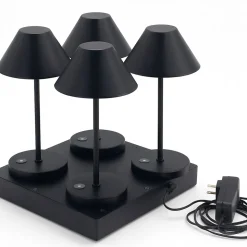 4 lampes de table NAOMI H26cm + base de chargement