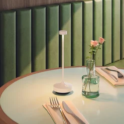 6 Lampes de table RUBY Blanc H25cm + base de chargement