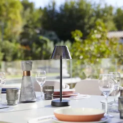 2 Lampes de table sans fil BEVERLY Noir H34cm