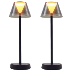 2 Lampes de table sans fil BEVERLY Noir H34cm
