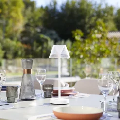 2 Lampes de table sans fil BEVERLY blanc H34cm