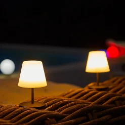 4 Lampes de table sans fil TWINS Gris H16cm