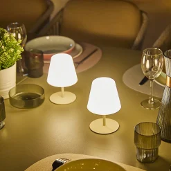 4 Lampes de table sans fil TWINS Sable H16cm