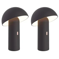 2 Lampes de table sans fil TOD Noir H28cm