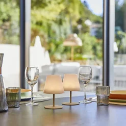 2 Lampes de table sans fil TWINS Sable H16cm