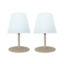 2 Lampes de table sans fil TWINS Sable H16cm