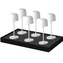 6 Lampes de table SOPHIA Blanc + base de chargement