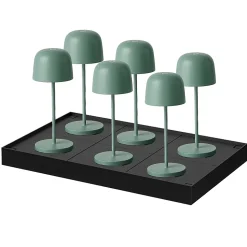 6 Lampes de table SOPHIA Vert + base de chargement