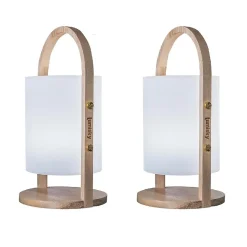 2 Lanternes sans fil LED WOODY H37cm