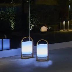 2 Lanternes sans fil LED WOODY H37cm