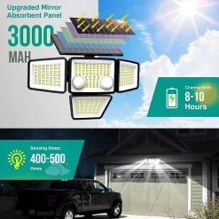 2 Projecteurs solaires sensor FAIRVIEW 700LM