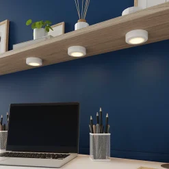 3 spots à pile Bly Bo LED intégrée variation de blancs IP20 80lm 1W Ø8xH.2,5cm blanc GoodHome