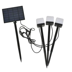 3 spots à piquer d'extérieur solaire LED intégrée noir 1W Corep