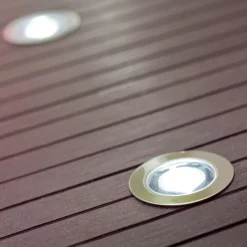 10 spots encastrable Coldstrip LED intégrée 4.9W IP65 et IP67 GoodHome argent lumière blanche